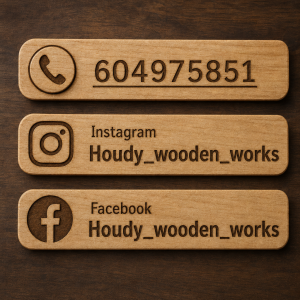 Potřebuji dát odkaz na tel číslo 604975851
Instagram Houdy_wooden_works
A to stejný i Facebook