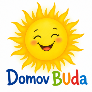 Usměvané sluníčko s nápisem Domov BUda