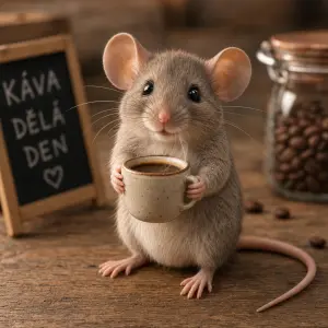 myš s kávou