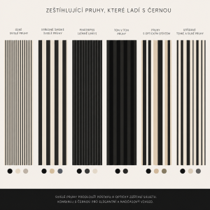 Minimalistické pruhy co budou zeštíhlovat a zároveň budou ladit s černou barvou