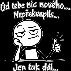 všechna písmena bílá s černým obrysem