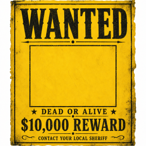 žlutý plakát wanted