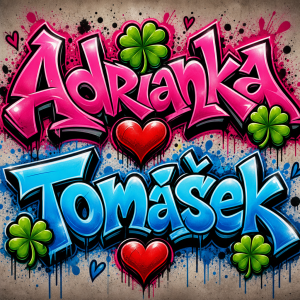Adrianka ?❤️ Tomášek ?❤️ písmo graffiti