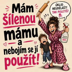 Text: Mám šílenou mámu a nebojím se jí použít!
Plus vtipny obrazek