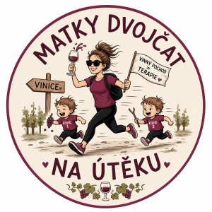 vymysli nám něco vtipného ale sluešného jdeme na vinny pochod a naše logo je matky dvojčat na útěku