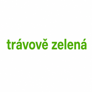 text v barvě trávově zelená