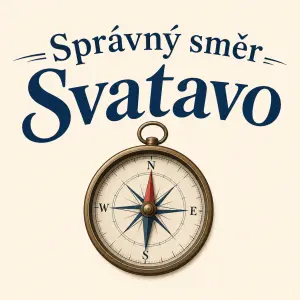 nápis Správný směr Svatavo a obrázek kompasu
