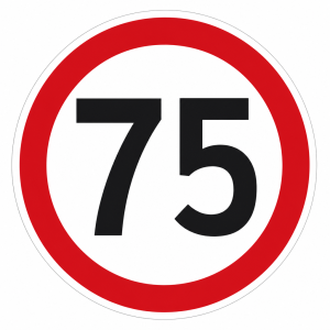 Značka s číslem 75