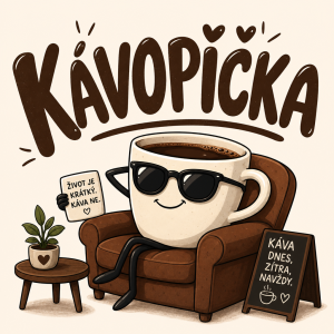 Humorný obrázek kde bude hlavně napsané kávopička