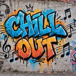 graffiti chill out s hudebnimi notami