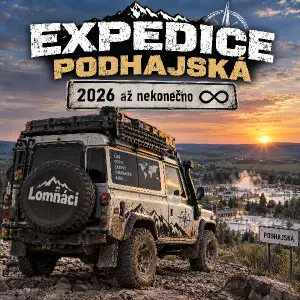 Expedice Podhajská, 2026 až nekonečno, expediční vozidlo s nápisem Lomňáci
