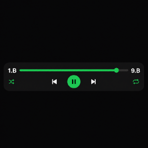 lišta spotify kde bude videt prehravaní ,to uz skoro cely prehrany.na zacatku tam bude napsany 1.B a uplne na konci 9.B
