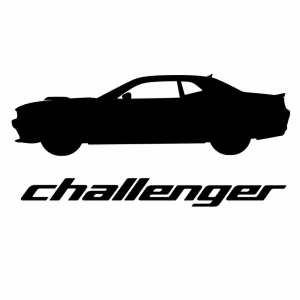 Udělej silueta dodge challenger 2016 a pod to Udělej nápis challenger
