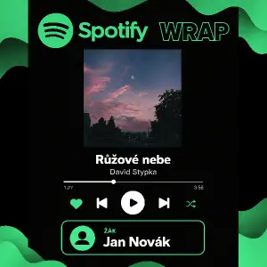 Bude to sotifi wrap a bude tam název pisnicky obrázek pisnicky a jméno a příjmení žáka