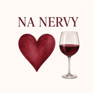 na nervy ať je pod sebou obrázek srdíčka pod nadpisem a vínová sklenička vedle