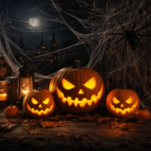 Halloween, dýně, pavučiny