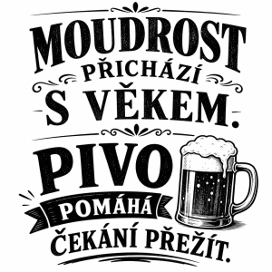 udělej obrázek s tímto názvem
Moudrost příchází s věkem.
Pivo pomáhá čekání přežít.
cernobily obr hlavne text nejak upra