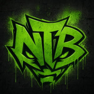 Logo NTB v tváre grafity a nech to je zelene