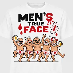 Chci tricko pro panskou jizdu s nápisem men's true face aby bylo zvýrazněno menstruace obrazek veselych starcu