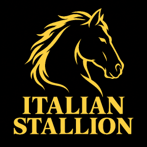 Italian stallion jen nápis a obrys hlavy hřebce