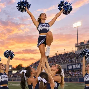 vygeneruj obrázek na motivy cheerleadingu