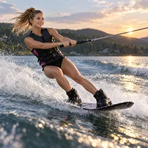 dívka na wakeboardu