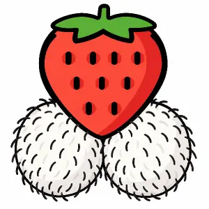 jahodu zachovej, ale udelej pod ni chlupaty koule (né sexisticky) - bile pozadi