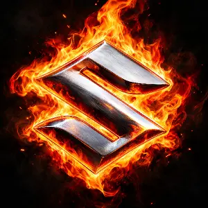 Logo suzuki S v plamenech