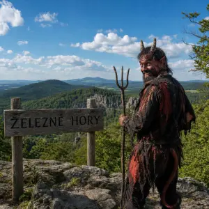 Železné hory s čertem za jasného dne