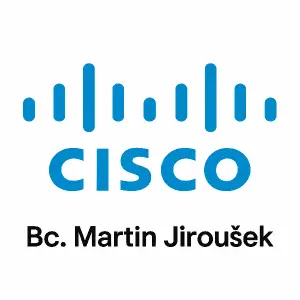 Loko firmy a nápis Cisco
A pod ním Bc. Martin Jiroušek