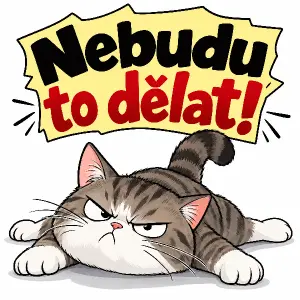 Humorný nápis: Nebudu to dělat!