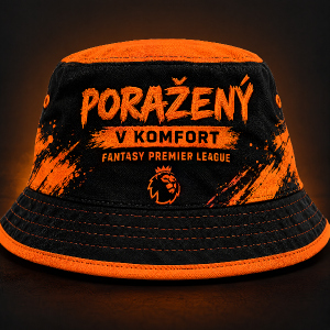 NÁPIS: PORAŽENÝ V KOMFORT FANTASY PREMIER LEAGUE
BARVY: ORANŽOVÁ A ČERNÁ
UDĚLEJ V TOMTO DESIGNU KLOBOUK