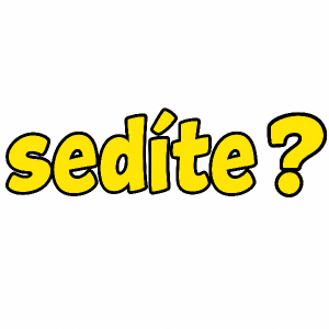 nápis : "sedíte ?" sranda pro kamaráda