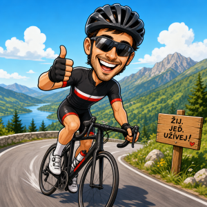 Cyklista karikatura.