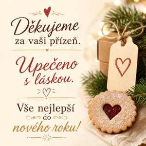 Děkujeme za vaši přízeň. Upečeno s láskou. Vše nejlepší do nového roku