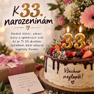 k 33 narozeninam