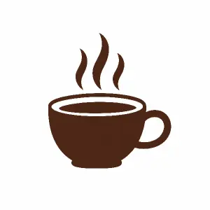 simple flat coffee cup icon, vector, white background