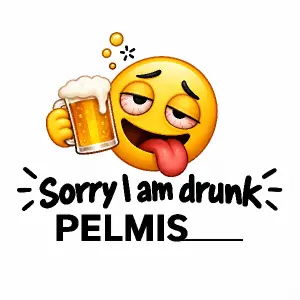 udělej mi nějaky emoji aby to sedělo k nápisu "Sorry I am drunk" a přiděj i tento nápis k tomu