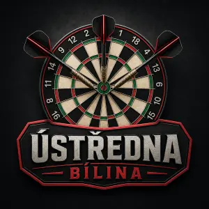 Hráčské šipky a název Ústředna Bílina
