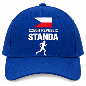 Na modrou kšiltovku a bílé písmo
