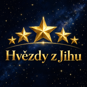 Zlaté hvězdy, nápis Hvězdy z Jihu