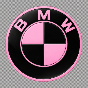 Logo BMW s barvou baby pink bez bílého pozadí