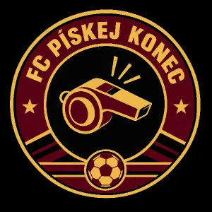 Logo týmu FC Pískej Konec v barvách AC Sparty praha