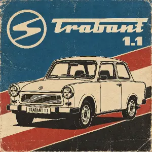 obrys trabanta 1.1 a někde at tam je i logo a nápis trabant