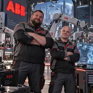 Kolegove z prace,mistři v ABB jeden vetsi a mensi ostrihaný dohola