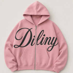 Nekřiklavě růžová zip up oversize mikina s kapucí a nápisem Diliny
a at je ten napis velkej prez ten zip v černe barvě