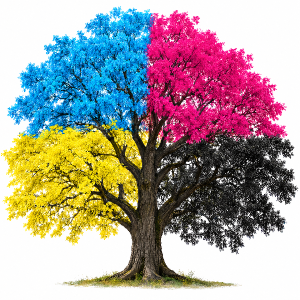 velky strom- v CMYK barvbach