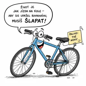 Vtipná kresba jízdního kola