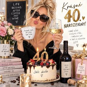 Kamarádka slaví 40 narozeniny,je blondýna a má ráda kafe a vino