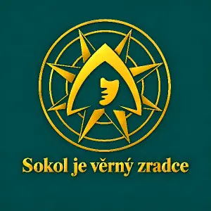 Orizni obrázek aby zbylo pouze kolečko s motivem a pod to zlate napis "Sokol je věrný zradce"